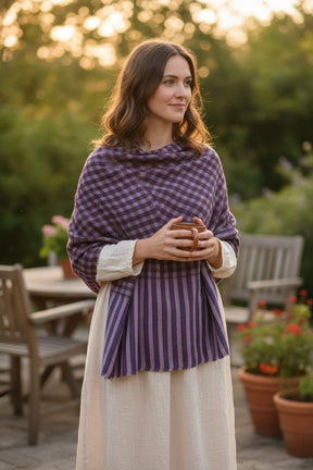 Nine YaksNine Yaks Fine Cashmere Shawl - Pink Gingham Check same day gift delivery melbourne