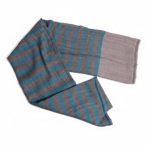 Nine YaksNine Yaks Fine Cashmere Shawl - Teal & Mauve Wide Stripe same day gift delivery melbourne