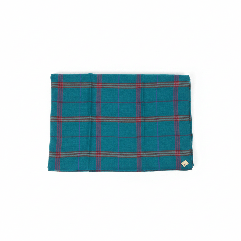 Nine YaksNine Yaks Fine Cashmere Shawl - Teal Tartan Check same day gift delivery melbourne