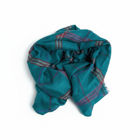 Nine YaksNine Yaks Fine Cashmere Shawl - Teal Tartan Check same day gift delivery melbourne