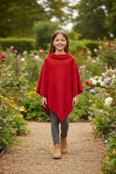 Nine YaksNine Yaks Kids Cashmere Poncho - Rosehip same day gift delivery melbourne