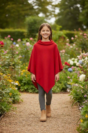 Nine YaksNine Yaks Kids Cashmere Poncho - Rosehip same day gift delivery melbourne