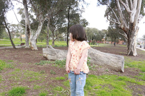 Nine YaksNine Yaks Kids Frill Top Orange Birds same day gift delivery melbourne