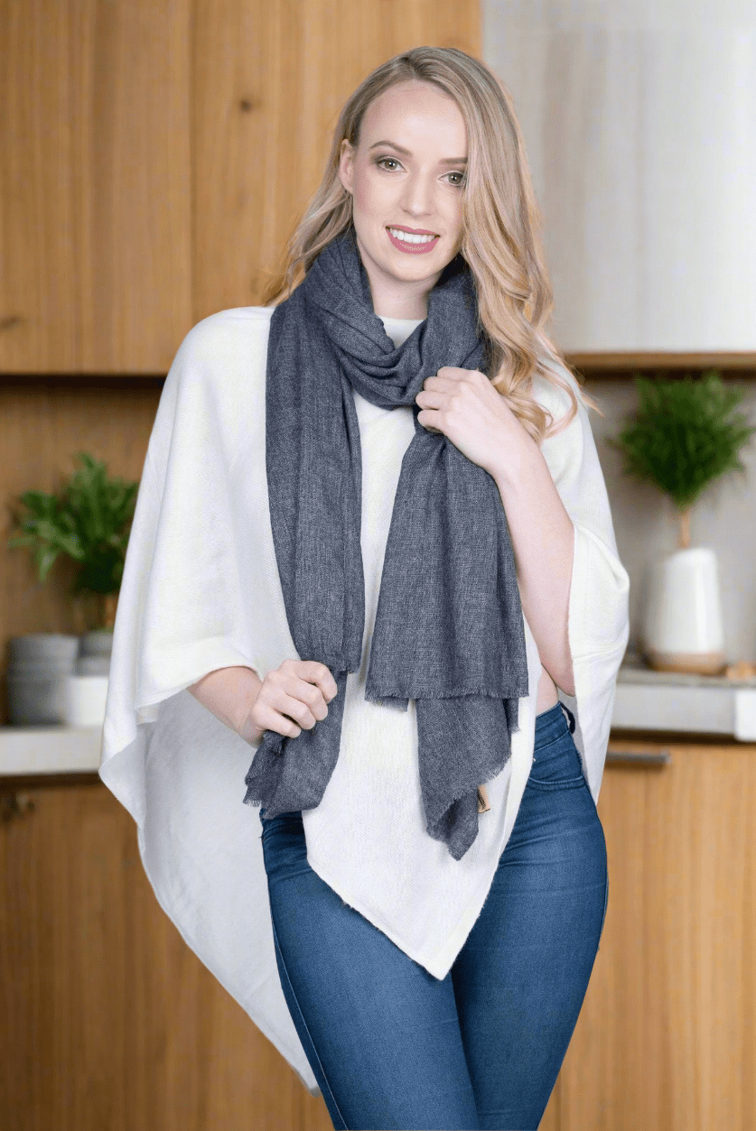 Nine YaksNine Yaks Natural Cashmere Shawl - Charcoal same day gift delivery melbourne