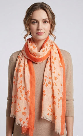 Nine YaksNine Yaks Orange Bird Cotton Shawl same day gift delivery melbourne
