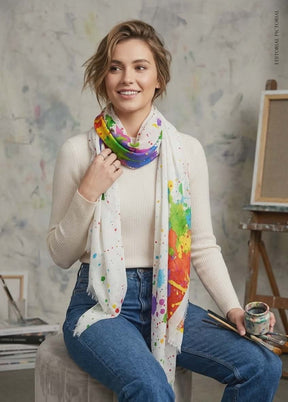 Nine YaksNine Yaks Paint Splatter Cotton Shawl same day gift delivery melbourne