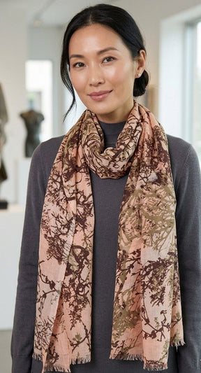 Nine YaksNine Yaks Pink Tree Cotton Shawl same day gift delivery melbourne