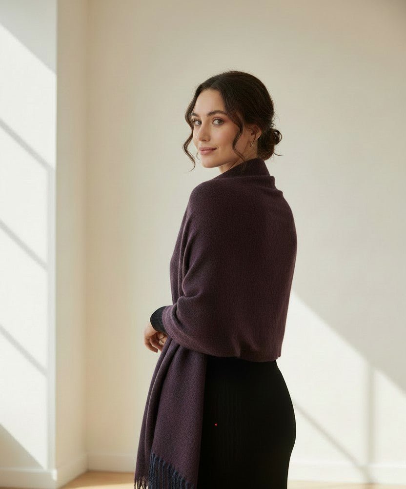 Nine YaksYak Shawl - Maroon Wool & Cotton Blend same day gift delivery melbourne