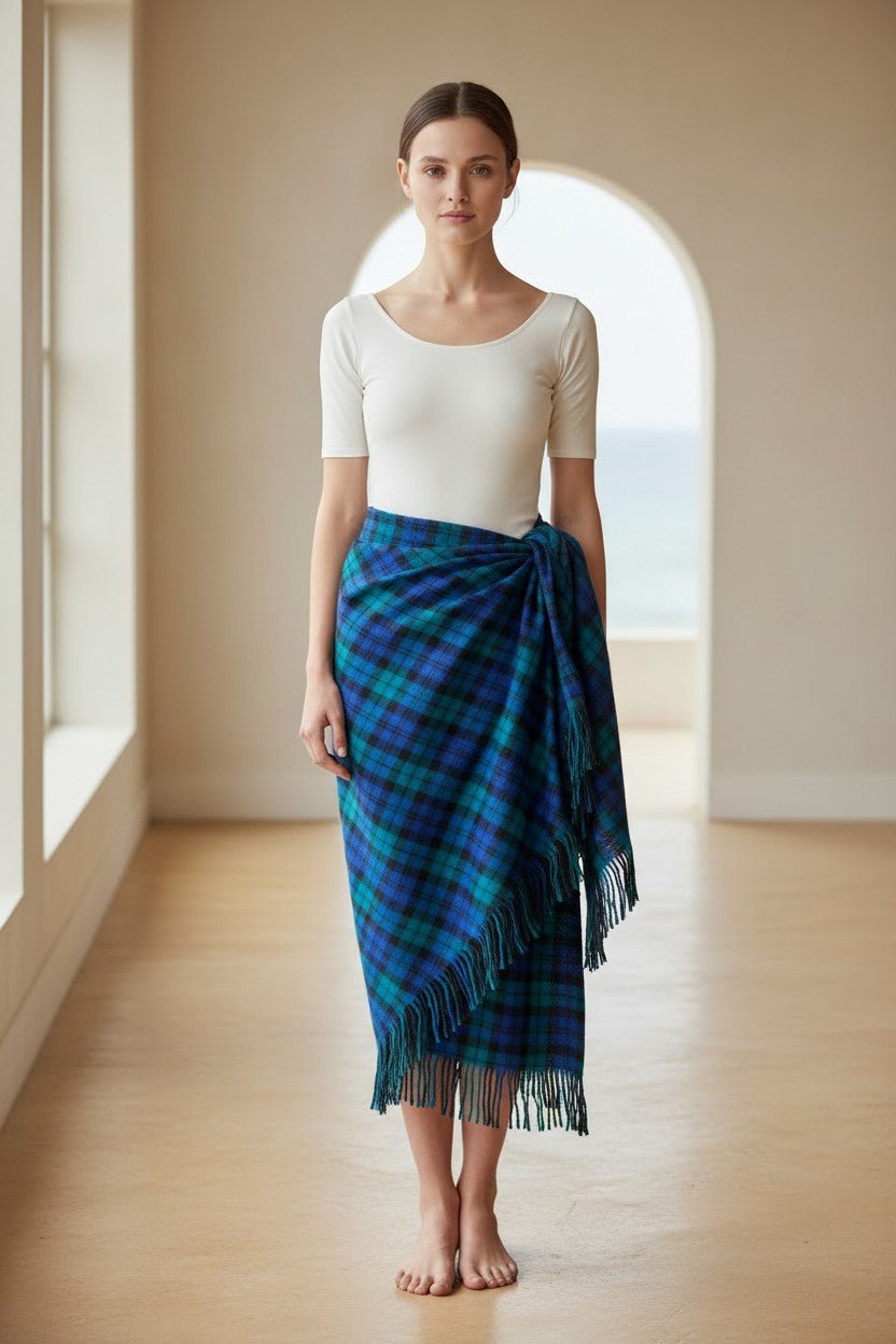 PookipoigaArafat style Scarf - Electric Blue & Teal Plaid same day gift delivery melbourne