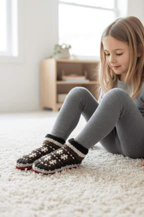 PookipoigaChildren's Hand-Knitted Wool Booties – Autumn Ember same day gift delivery melbourne