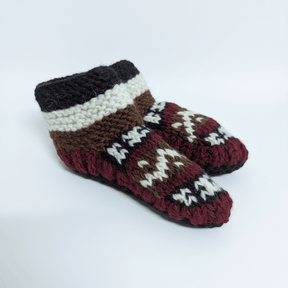 PookipoigaChildren's Hand-Knitted Wool Booties – Mulled Wine same day gift delivery melbourne