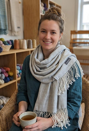 PookipoigaHandmade Bamboo Shawl - Powder Blue Diamond Weave same day gift delivery melbourne