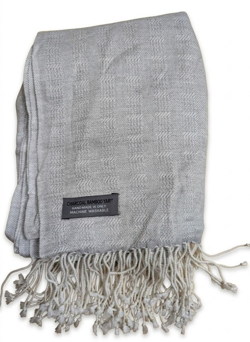 PookipoigaHandmade Bamboo Shawl - Powder Blue Diamond Weave same day gift delivery melbourne