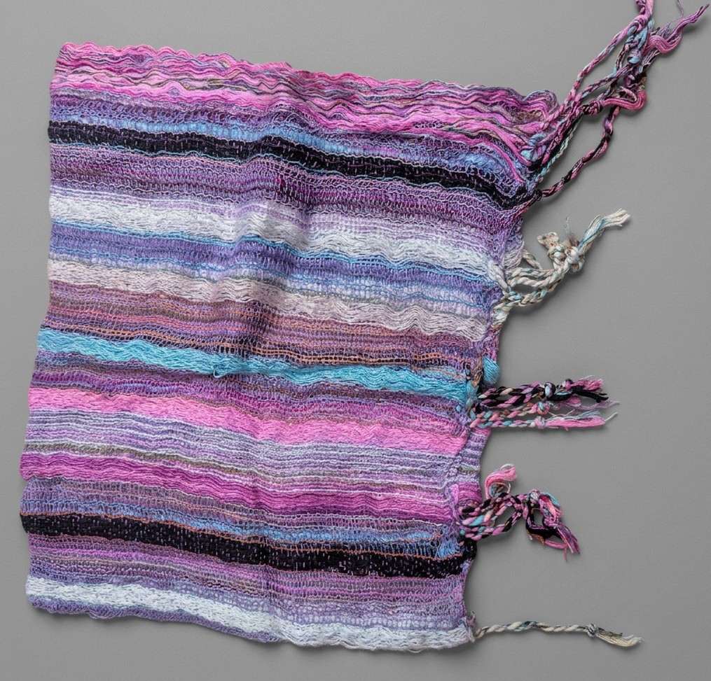 PookipoigaHandmade Cotton Net Scarf - Dusty Rose & Lavender Wavy Stripe same day gift delivery melbourne