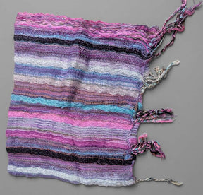 PookipoigaHandmade Cotton Net Scarf - Dusty Rose & Lavender Wavy Stripe same day gift delivery melbourne