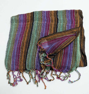 PookipoigaHandmade Cotton Net Scarf - Forest & Plum Bohemian Stripe same day gift delivery melbourne
