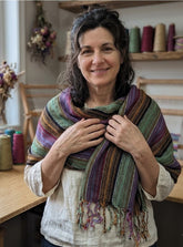 PookipoigaHandmade Cotton Net Scarf - Forest & Plum Bohemian Stripe same day gift delivery melbourne