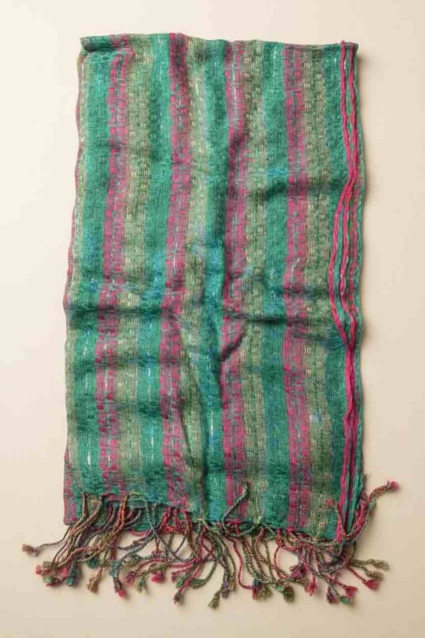 PookipoigaHandmade Cotton Net Scarf - Green & Pink Multi same day gift delivery melbourne