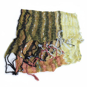 PookipoigaHandmade Cotton Net Scarf - Olive, Mustard & Coral Stripe same day gift delivery melbourne