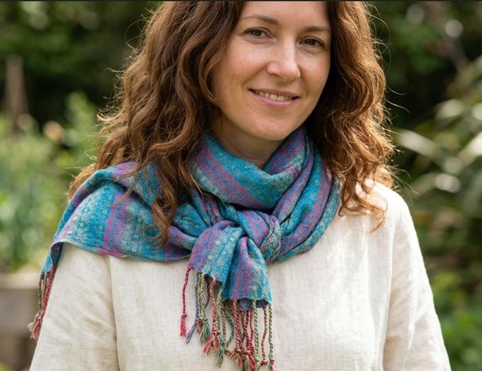 PookipoigaHandmade Cotton Net Scarf – Teal Multi same day gift delivery melbourne