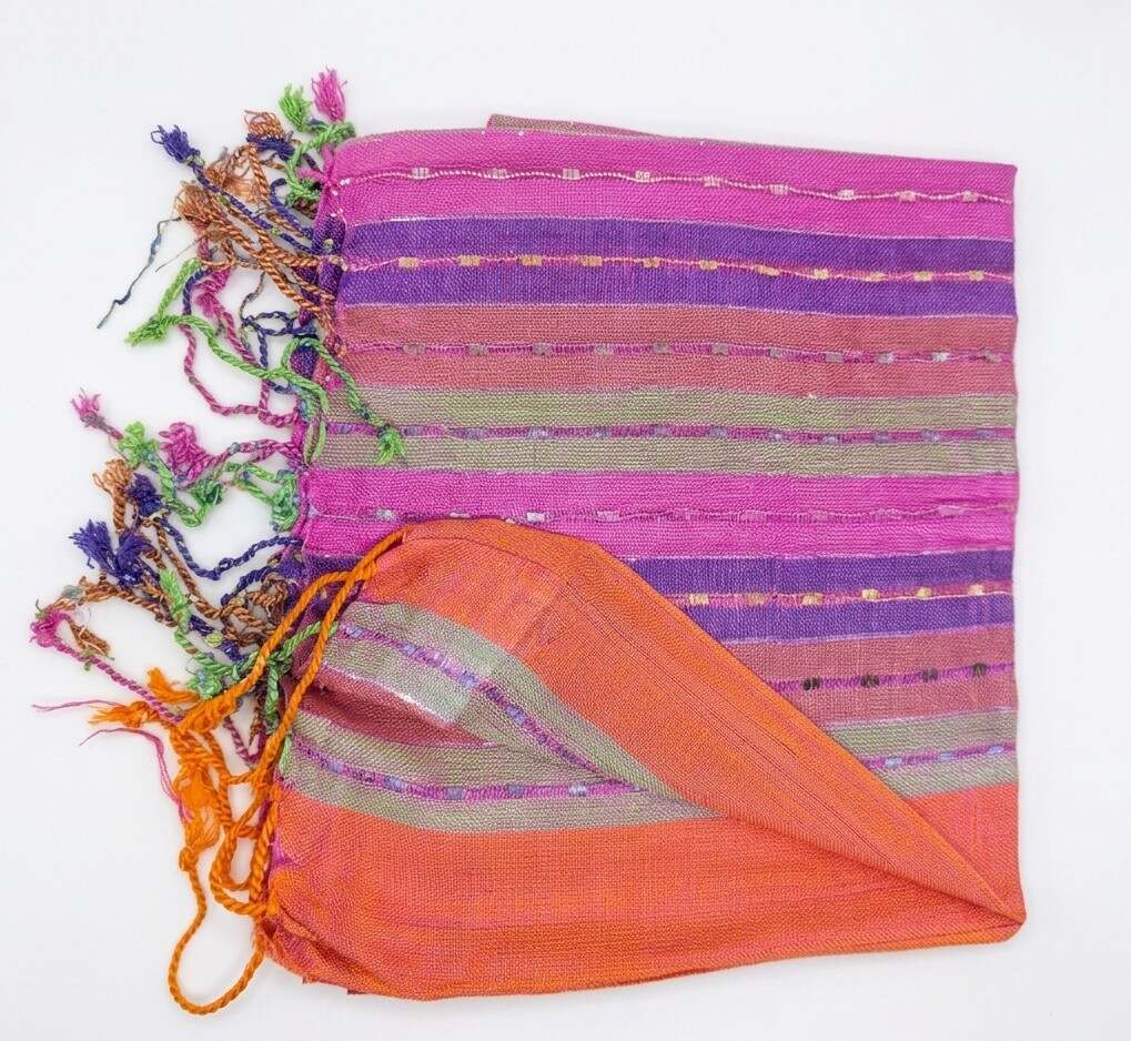 PookipoigaHandmade Cotton Net Scarf - Tropical Bloom Stripe same day gift delivery melbourne