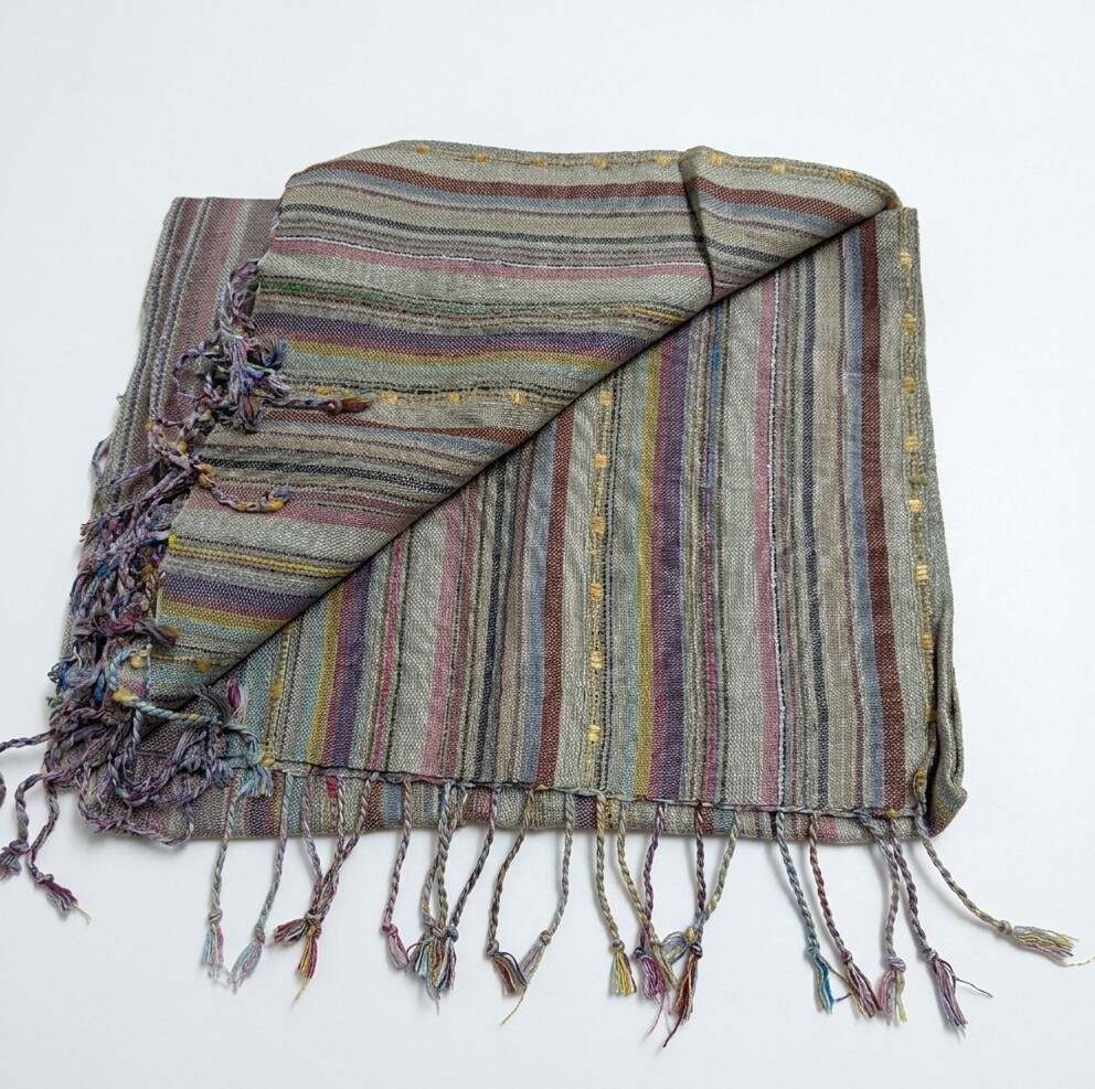 PookipoigaHandmade Cotton Net Scarf - Vintage Pastel & Metallic Weave same day gift delivery melbourne