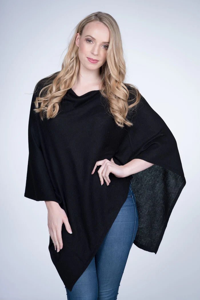 PookipoigaMum & Mini Matching Cashmere Poncho Set - Black same day gift delivery melbourne
