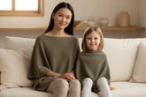 PookipoigaMum & Mini Matching Cashmere Poncho Set - Olive same day gift delivery melbourne