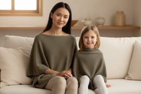 PookipoigaMum & Mini Matching Cashmere Poncho Set - Olive same day gift delivery melbourne