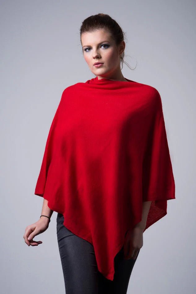 PookipoigaMum & Mini Matching Cashmere Poncho Set - Red & Rosehip same day gift delivery melbourne