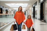 PookipoigaMum & Mini Matching Cashmere Poncho Set - Tangerine same day gift delivery melbourne