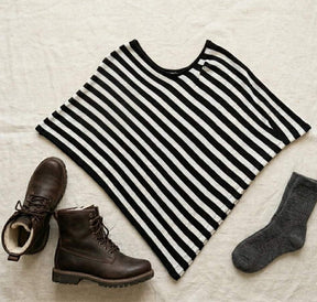 PookipoigaNine Yaks Noir Stripe Poncho same day gift delivery melbourne