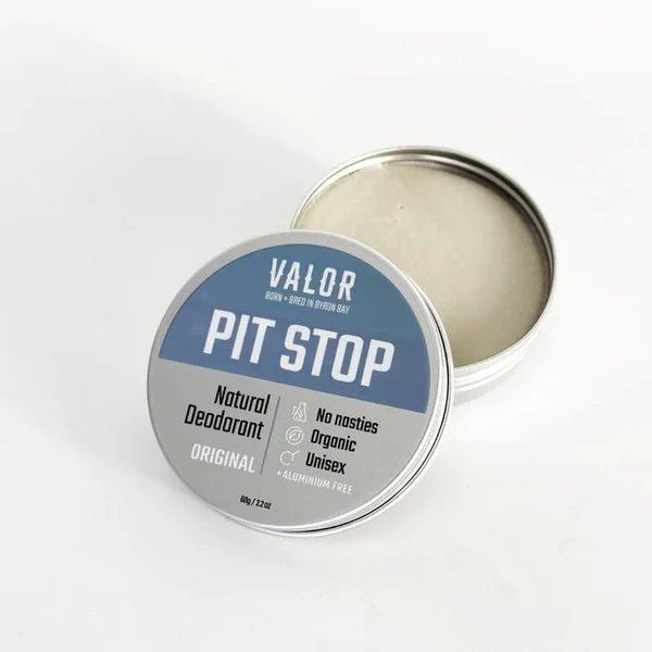 Valor Pit Stop Original Natural Deodorant Paste Aluminium Free Tin 60g.