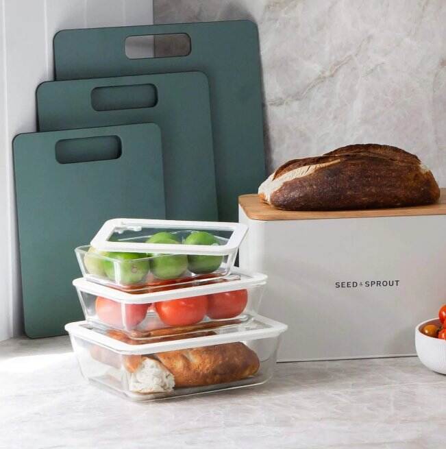 Seed and Sprout CoSeed & Sprout Glass Food Containers - Rectangle Mixed 3pk same day gift delivery melbourne
