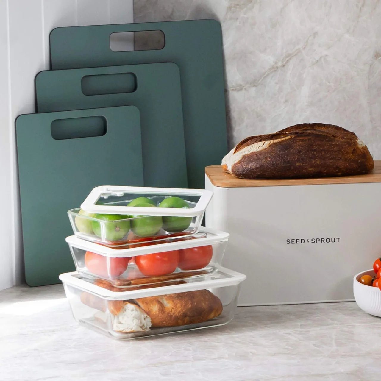 Seed and Sprout CoSeed & Sprout Glass Food Containers - Rectangle Mixed 3pk same day gift delivery melbourne