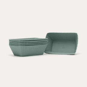 Seed & Sprout Rectangle Silicone Muffin Cups - Eucalyptus - Set of 6