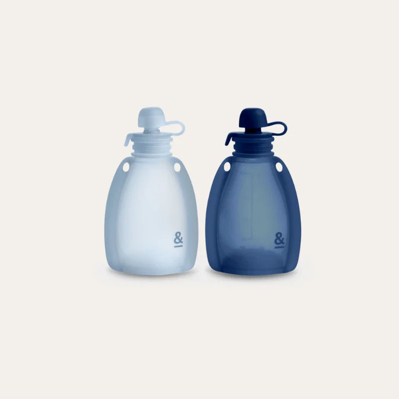 Seed & Sprout Reusable Yoghurt Pouches Indigo, 2-pack, eco-friendly snack pouch