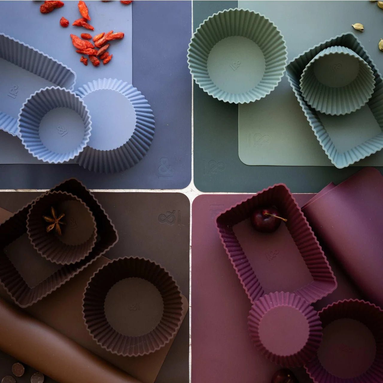 Seed & Sprout Small Silicone Muffin Cups - Eucalyptus - Set of 6
