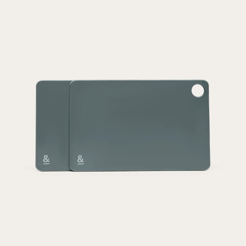 Seed and Sprout 2 pack Compact Eco - Friendly Mini Chopping Board Durable Pine, Dishwasher in eucalyptus.
