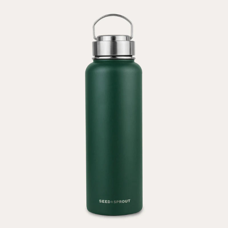 Seed & Sprout 1200ml Insulated Stainless Steel Drink Bottle in Moss.