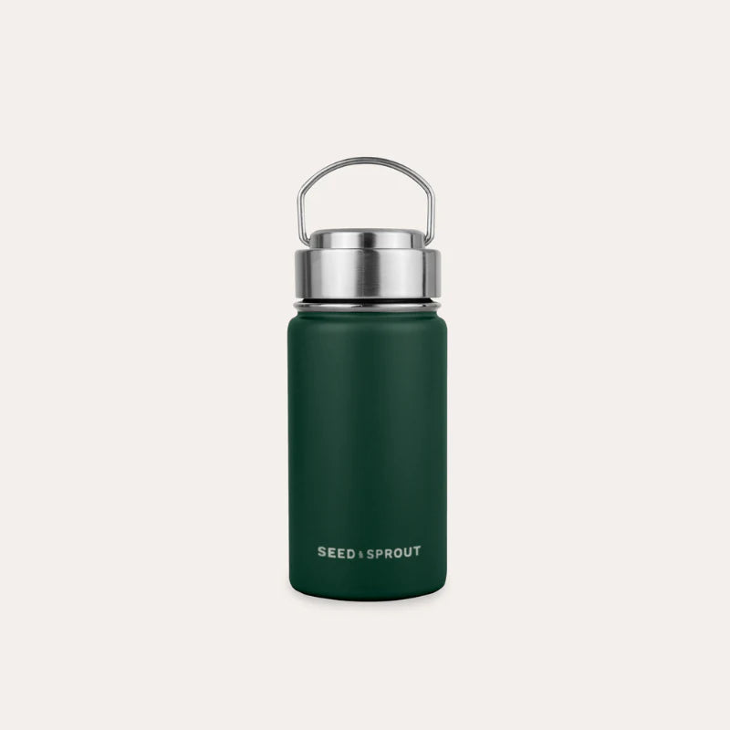 Seed and Sprout Durable 350ml Insulated Stainless Steel Drink Bottle in moss.