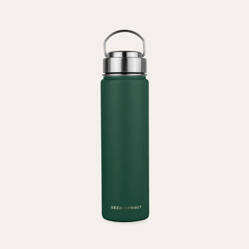 Seed and Sprout Durable 650ml Insulated Stainless Steel Drink Bottle in Moss.