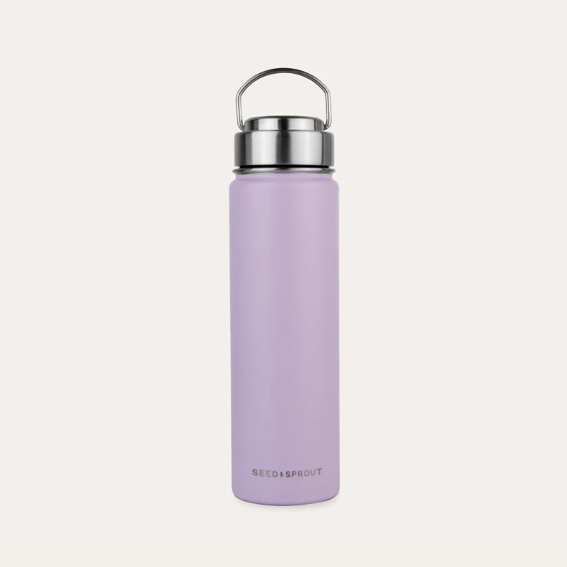 Seed and Sprout Durable 650ml Insulated Stainless Steel Drink Bottle in Lilac.