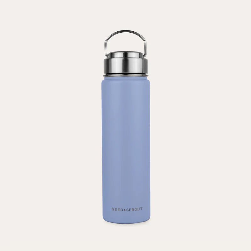 Seed and Sprout Durable 650ml Insulated Stainless Steel Drink Bottle in River.