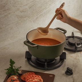 Seed and Sprout Premium Silicone Kitchen Utensil Set for Non - Stick Cookware, Heat - Resistant, used in cooking soup.