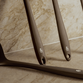Seed & Sprout Silicone Kitchen Utensils Logo and Hanging Loop Detail Shot.
