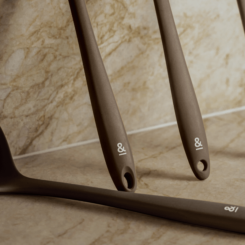 Seed & Sprout Silicone Kitchen Utensils Logo and Hanging Loop Detail Shot.