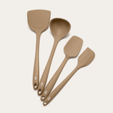 Seed & Sprout Premium Silicone Kitchen Utensil Set 4 pc for Non-Stick Cookware in Praline Color.