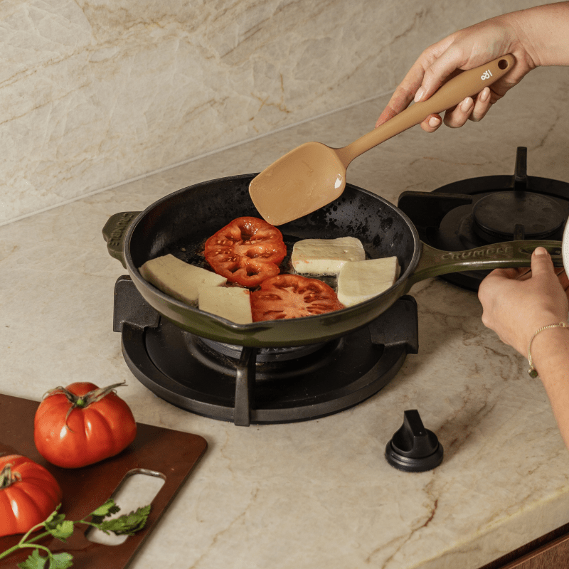 Seed and Sprout Premium Silicone Kitchen Utensil Set for Non - Stick Cookware, Heat - Resistant used in cooking.