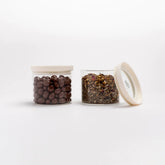 Seed and Sprout 1 x Set of 2 Glass Pantry Jars 450ml in Oat Milk 